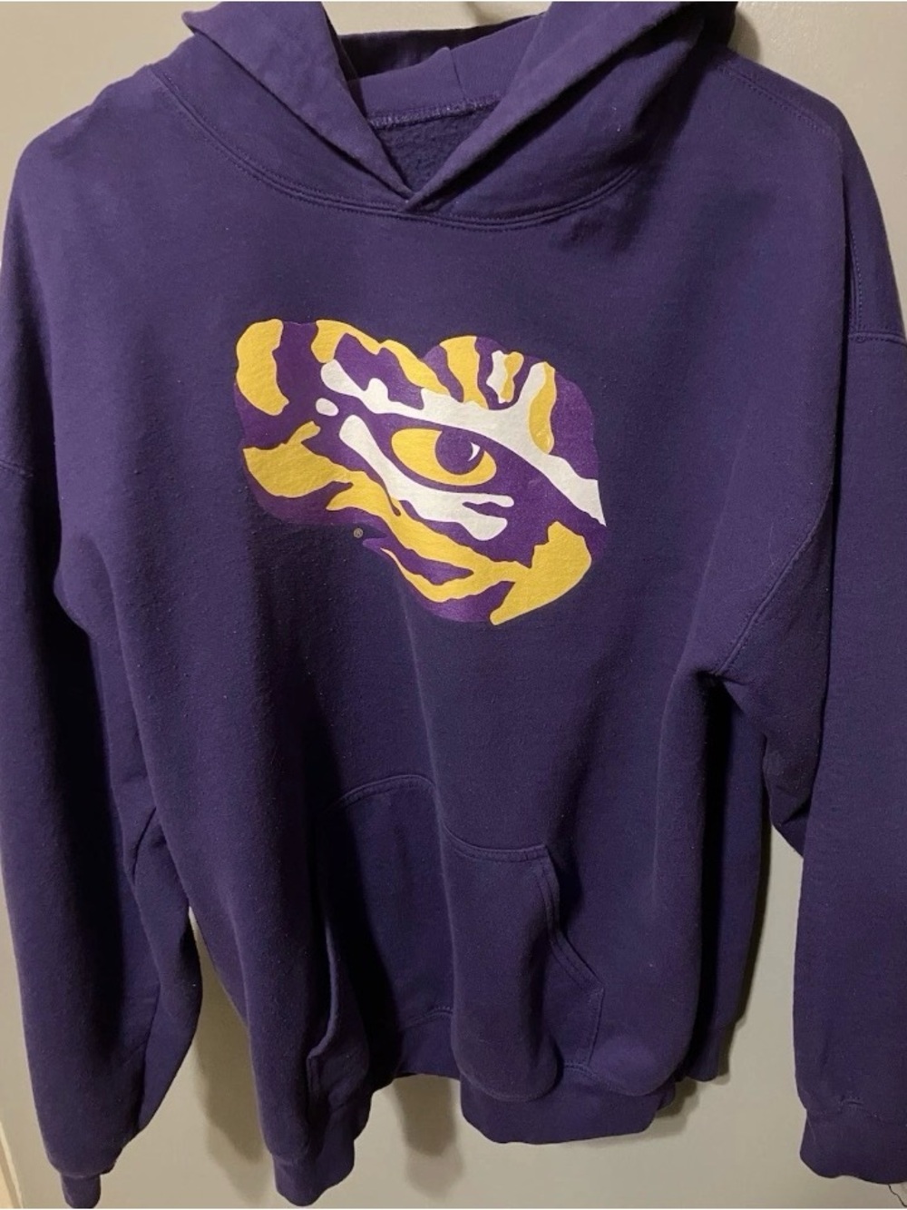 Purple Graphic Hoodie Sweatshirt with Yellow Accent